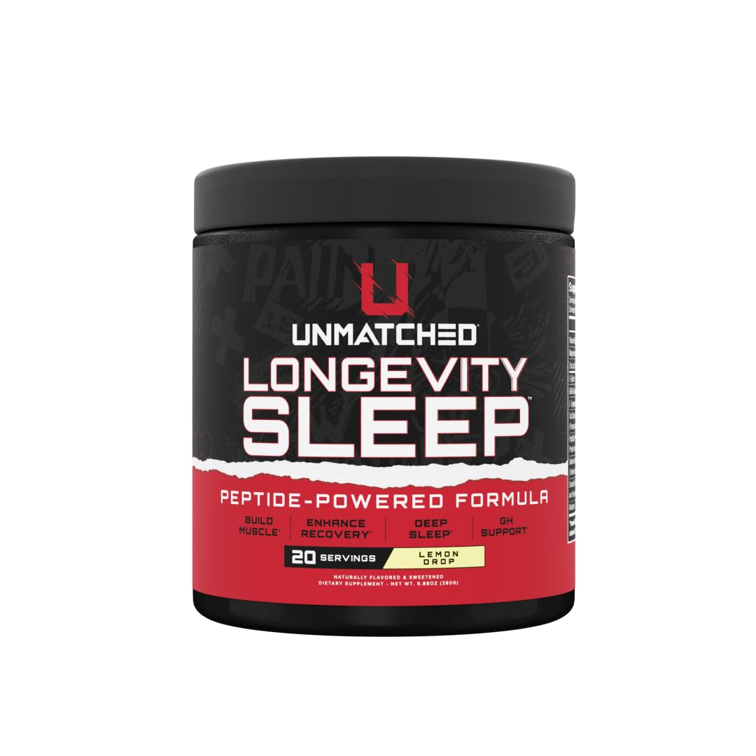 Unmatched Longevity Sleep PeptiSleep Sleep & Recovery Formula with Melatonin, Magnesium & Senactiv Powder 9.88 oz