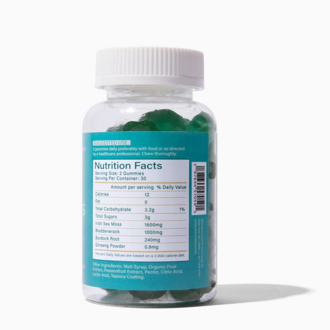 Generic Irish Sea Moss Gummies - with Ginseng, Bladderwrack & Burdock - 60 Gummies
