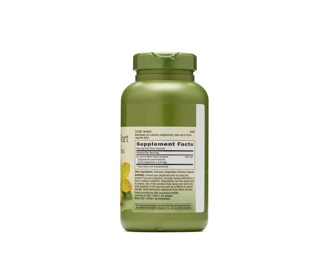 GNC Herbal Plus St. John's Wort Extract 300 mg Capsules, 200 Capsules
