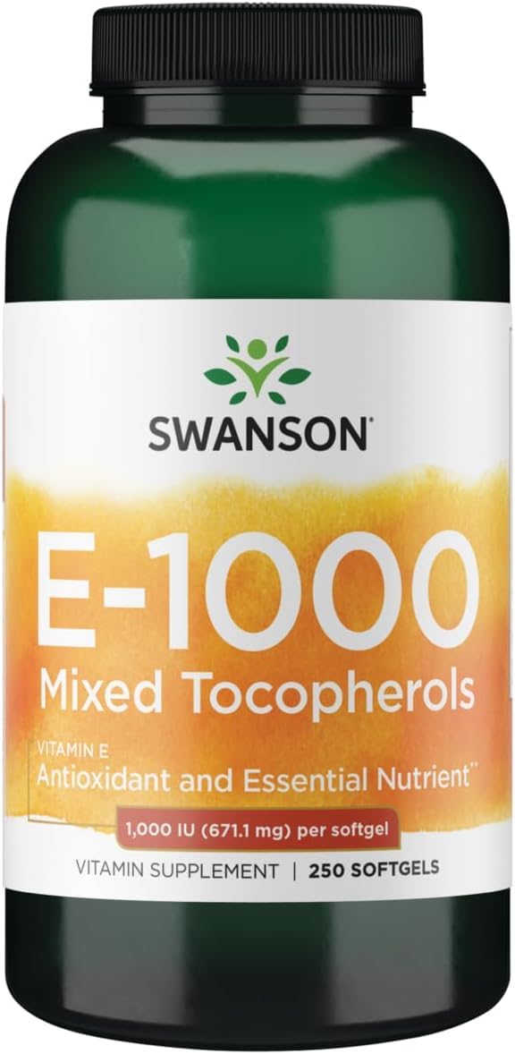 Swanson Vitamin E Mixed Tocopherols 1000 Iu (671.1 Milligrams) Softgels 250