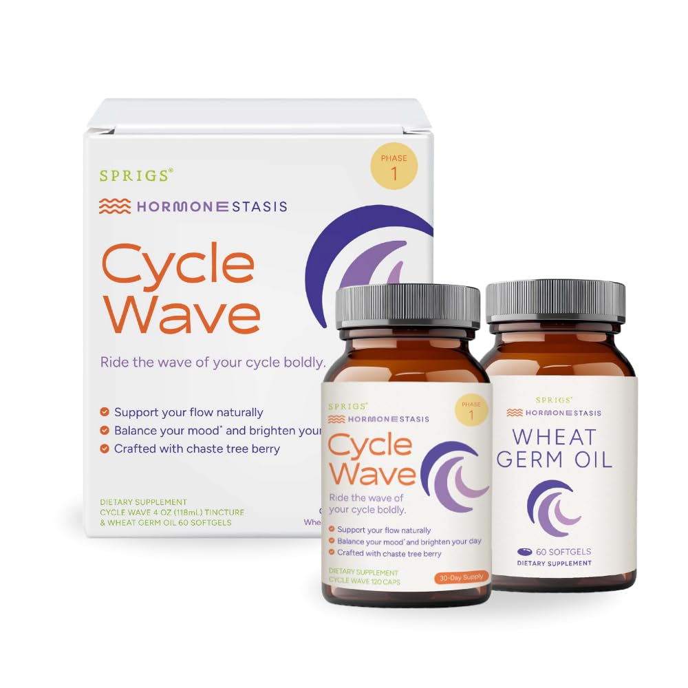 SPRIGS Cycle Wave Phase 1 Hormonal Support Kit for Tween Girls Capsules 120