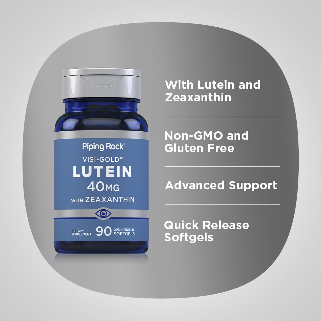 Piping Rock Lutein and Zeaxanthin 40mg Softgels, 90 Count