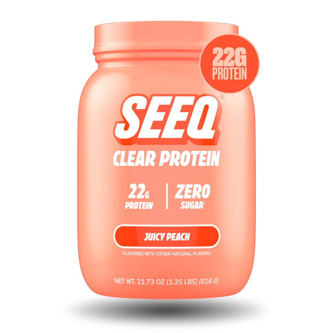 SEEQ Clear Protein Powder Juicy Peach, 22 Servings