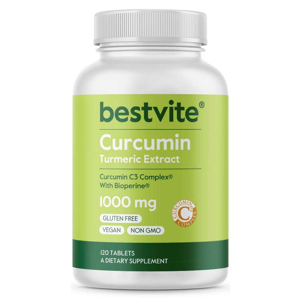 BESTVITE Curcumin 1000mg per Tablet (Turmeric Extract) 120 Tablets