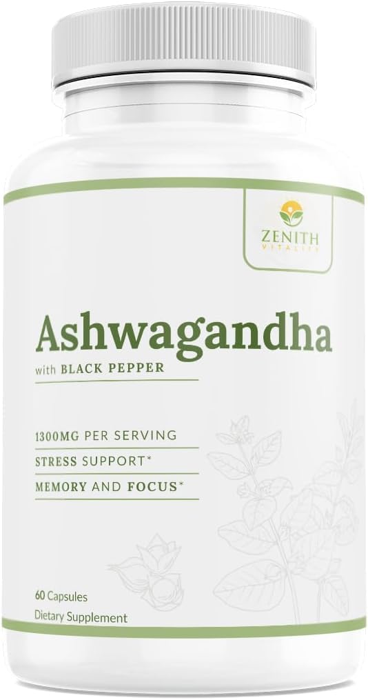 Zenith Vitality Ashwagandha 1300mg Capsules, 60 Count