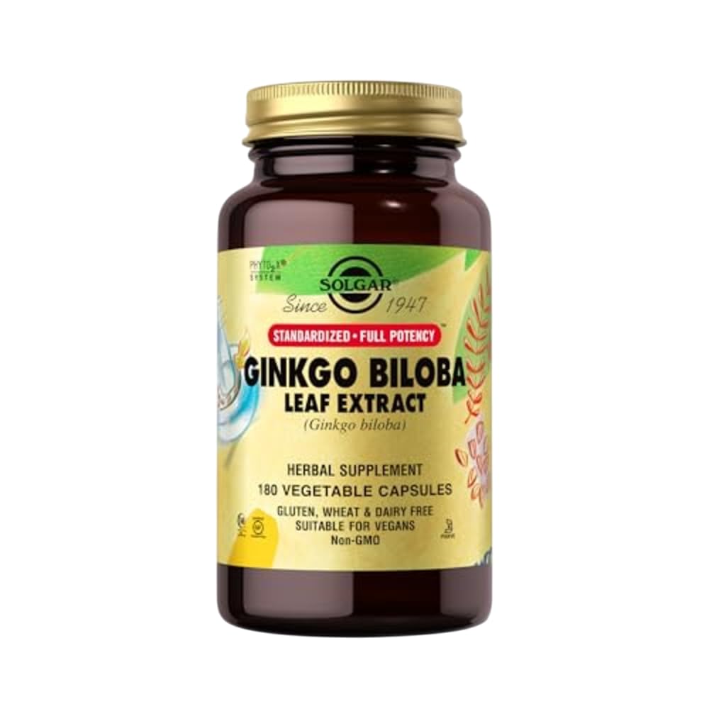 Solgar Ginkgo Biloba Leaf Extract Vegetable Capsules 180 Count