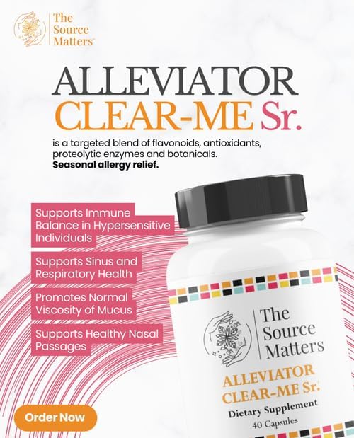 THE SOURCE MATTERS Alleviator Clear-ME SR Seasonal Allergy Relief and Immune Support Capsules, 40 Count
