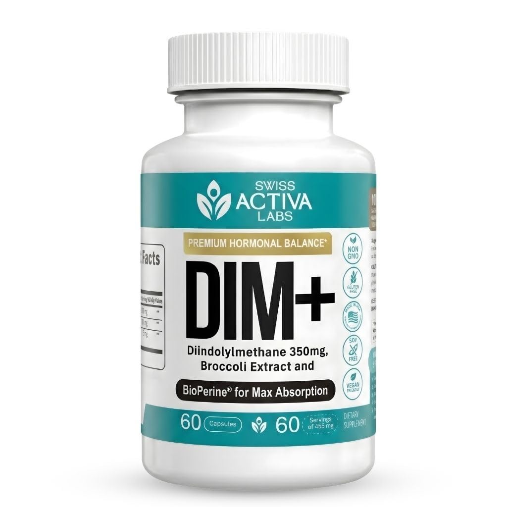 Swiss Activa+ DIM Supplement Capsule for Hormone Balance, 60 Count