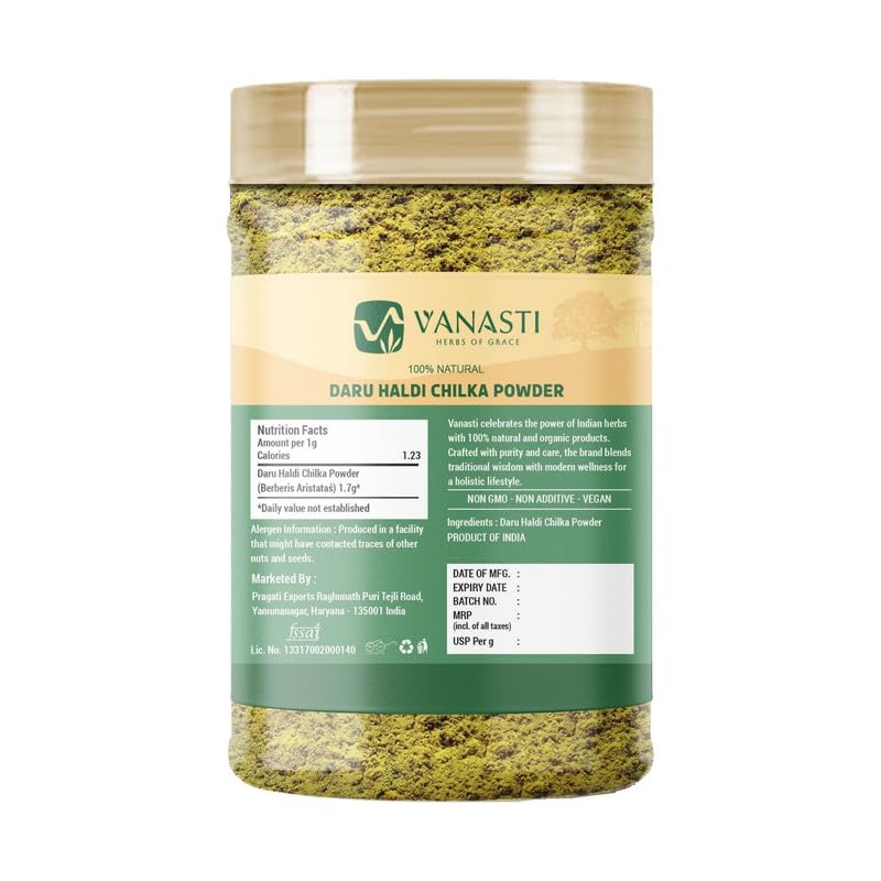 VANASTI Daru Haldi Chilka Powder Berberis Aristata, 3.52 Ounce (Pack of 1)
