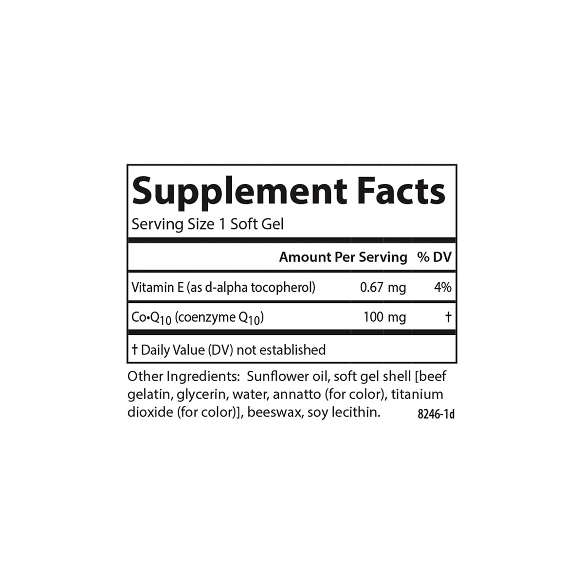 Carlson Co-Q10, Co-Enzyme Q10, 100 mg Softgels 60 Count