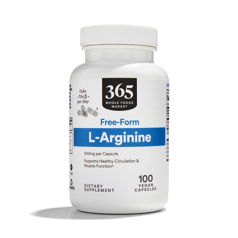 365 by Whole Foods Market L-Arginine 500 mg Capsules 100