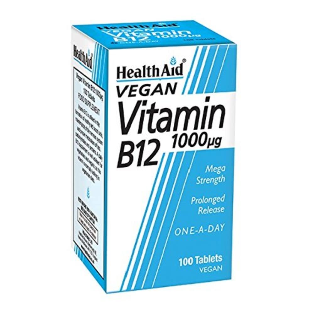 HealthAid Vitamin B12 (Cyanocobalamin) 1000ug - Prolong Release Tablet, 100 Tablets