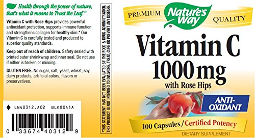 Nature's Way Vitamin C 1000 With Rose Hips Capsule, 1000 Capsules