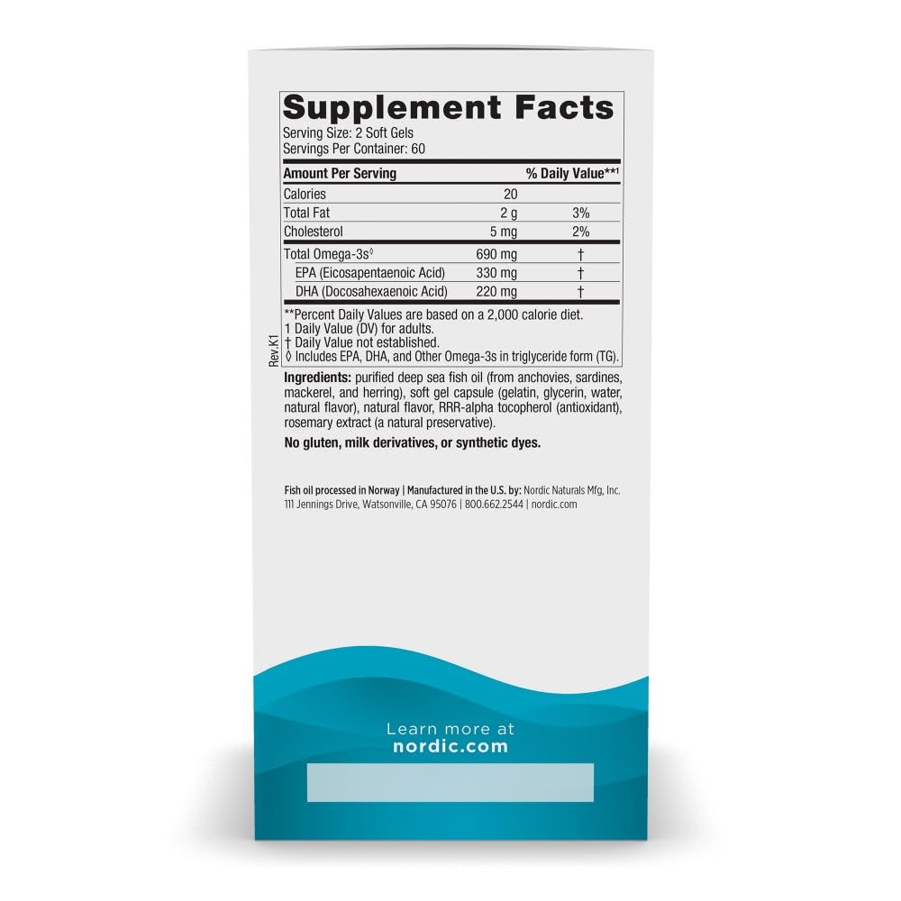 Nordic Naturals Omega-3 Soft Gels 120