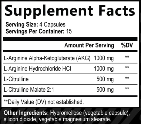 Muscle Motive Nitric Oxide Booster with L-Arginine, L-Citrulline, 60 Capsules