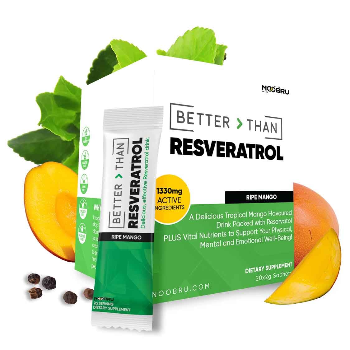 Noobru Resveratrol Powder 1.41 Ounce