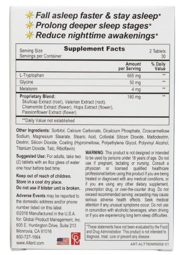 M&F Essential Alteril Sleep Aid Tablet 120 Count