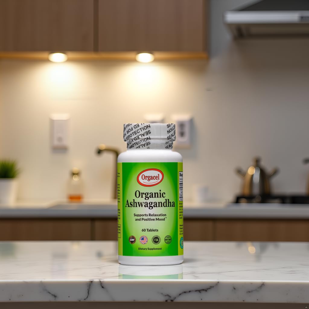 Orgacel Organic Ashwagandha 675 mg Tablet, 60 Vegan, Non-GMO Tablets