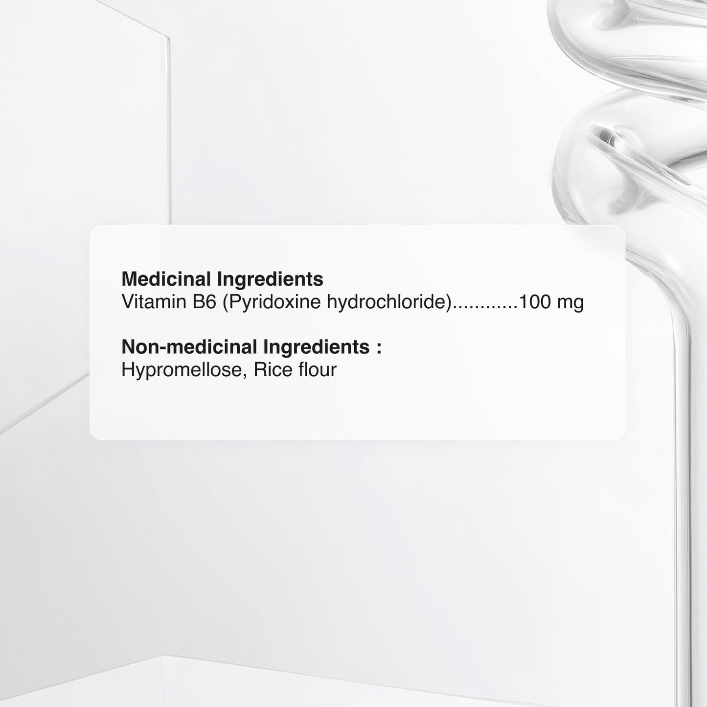 Biogenique Vitamin B6 100 mg Capsules, 60 Count