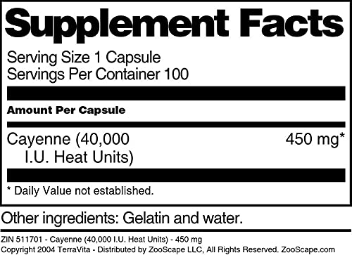 Terravita Cayenne Capsules 100 Count