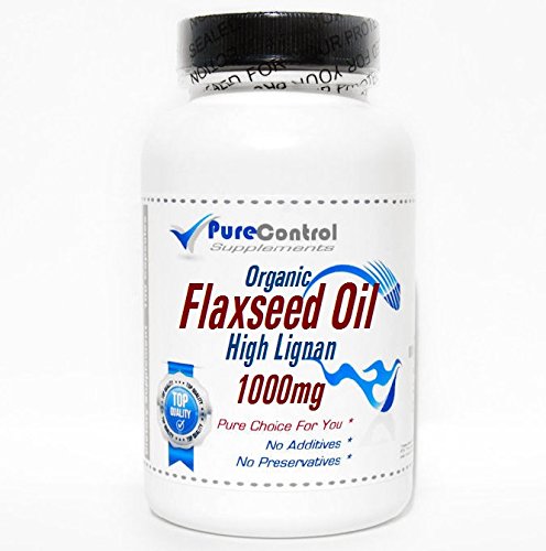 PureControl Supplements Organic Flaxseed Oil High Lignan 1000mg Capsules, 200 Capsules