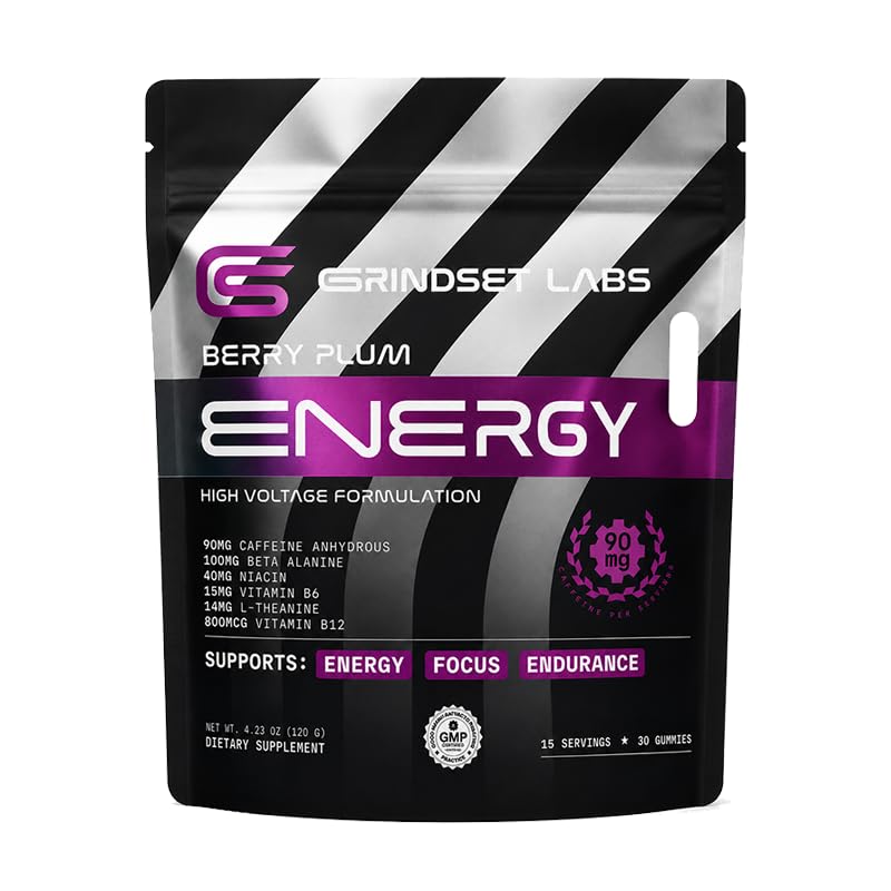 GRINDSET LABS Caffeine Energy Gummies 90mg Caffeine, 30 Gummies