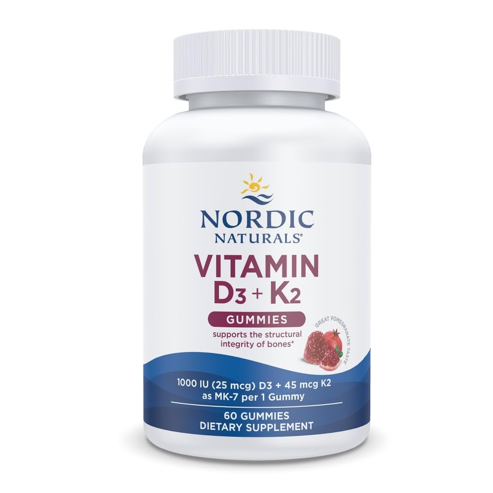 Nordic Naturals Vitamin D3 + K2 Gummies, 60 Count