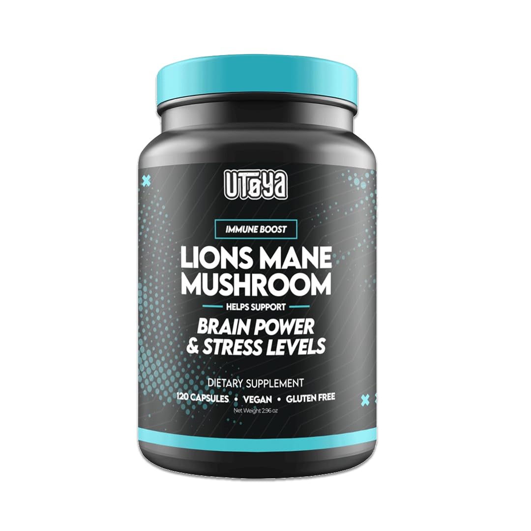 UTOYA Lions Mane Supplement, 120 Capsules