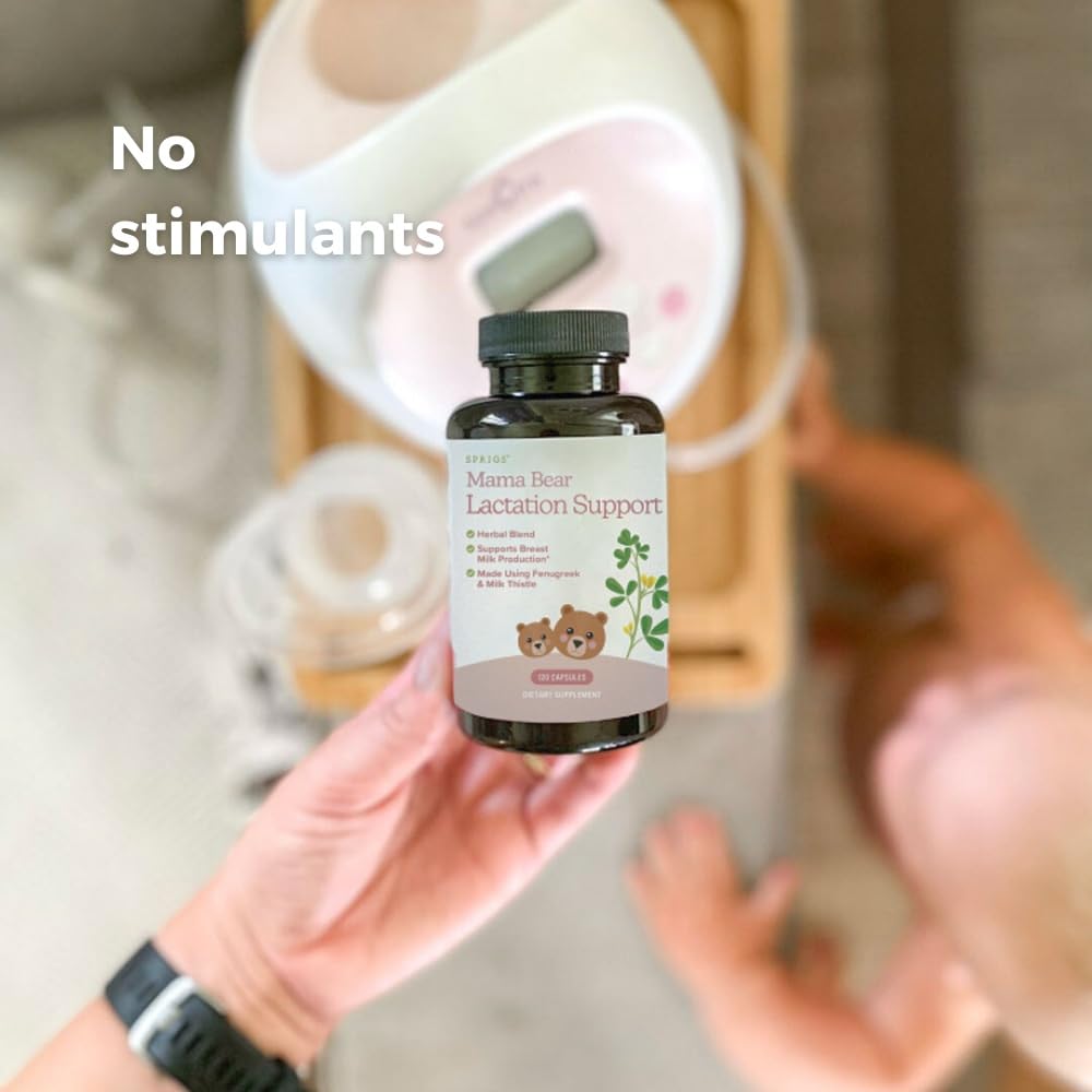SPRIGS Mama Bear Herbal Lactation Support Capsule, 120 Count