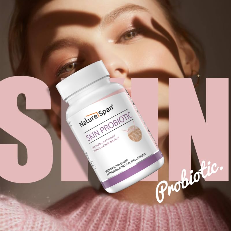 NATURESPAN Skin Probiotic 30 Billion Cultures (3 Strains) with Carotene, Astaxanthin & Lycopene Capsules, 60 Capsules