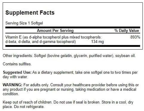 Swanson Vitamin E Mixed Tocopherols 200 IU Softgels 100