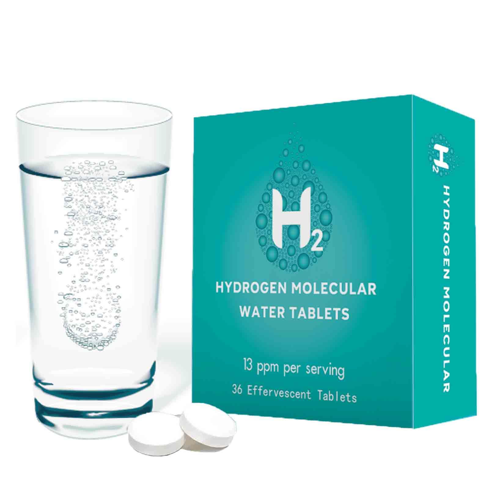Fuxvao Hydrogen Water Tablets with Magnesium - Molecular Hydrogen Tablet for Drinking Water, Highest Concentration H2 13 PPM, Energy Booster, Enhanced Performance & Recovery, 36 Tablets