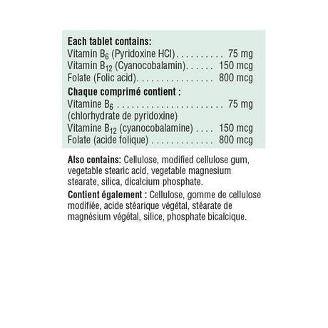 Jamieson Laboratories B6 + B12 and Folic Acid Tablets, 110 Count