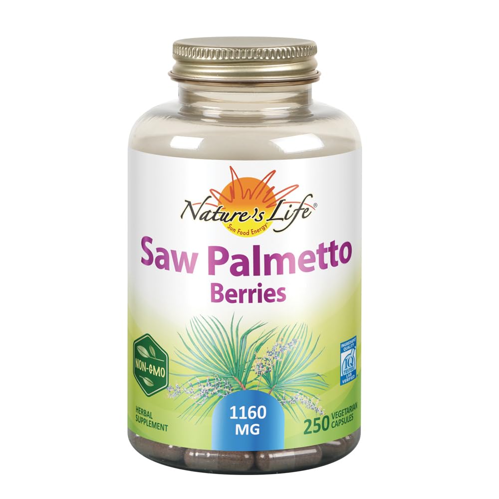 Nature's Life Saw Palmetto Berries 1160 mg Capsules, 250 Capsules