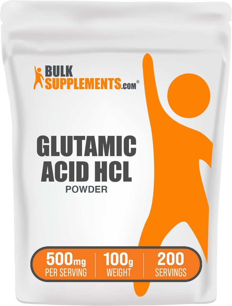 BulkSupplements L-Glutamic Acid HCl Powder, 3.53 oz