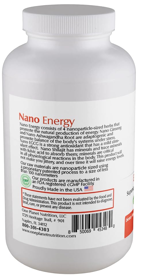 One Planet Nutrition Nano Energy 500 mg Veggie Capsules, 1 Count