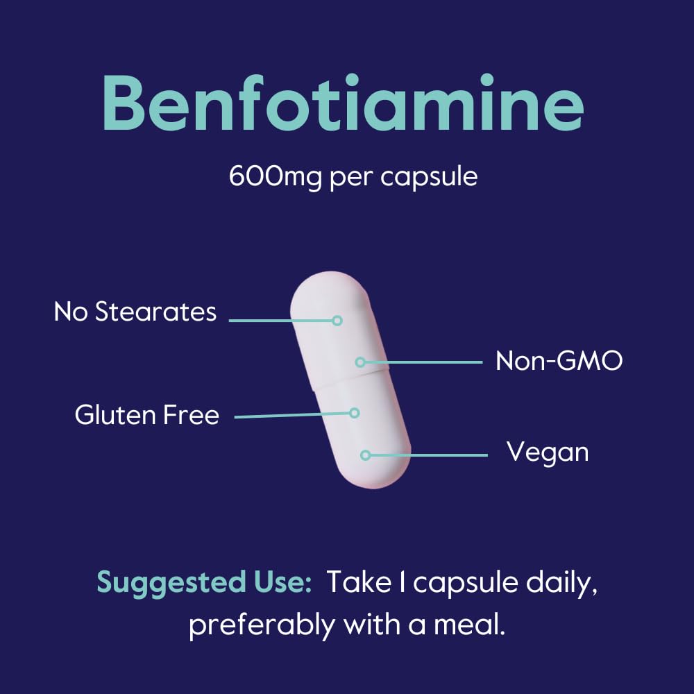BESTVITE Ultra Benfotiamine 600mg Capsule, 60 Count