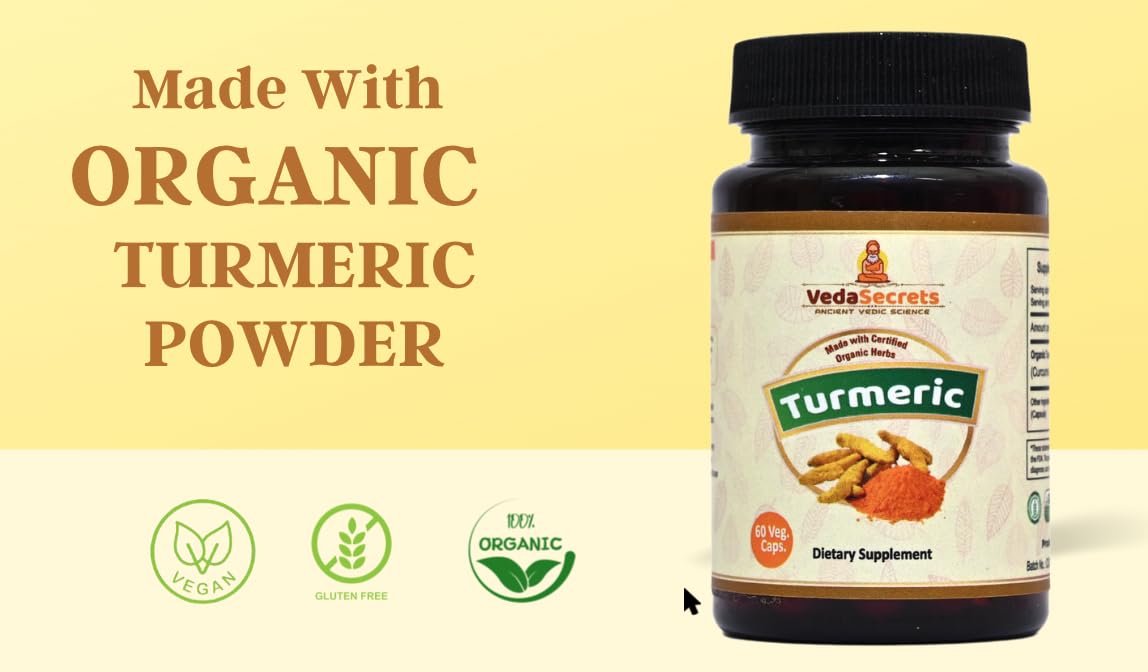 VedaSecrets Organic Turmeric Glow Capsules 60 Capsules