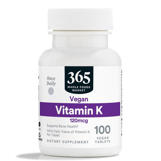 365 by Whole Foods Market Vitamin K 120 MCG Tablet, 100 Tablets