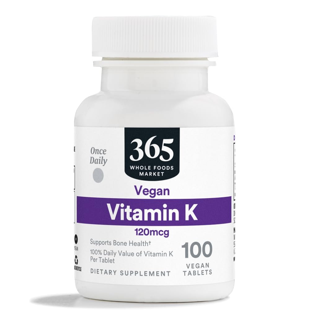 365 by Whole Foods Market Vitamin K 120 MCG Tablet, 100 Tablets