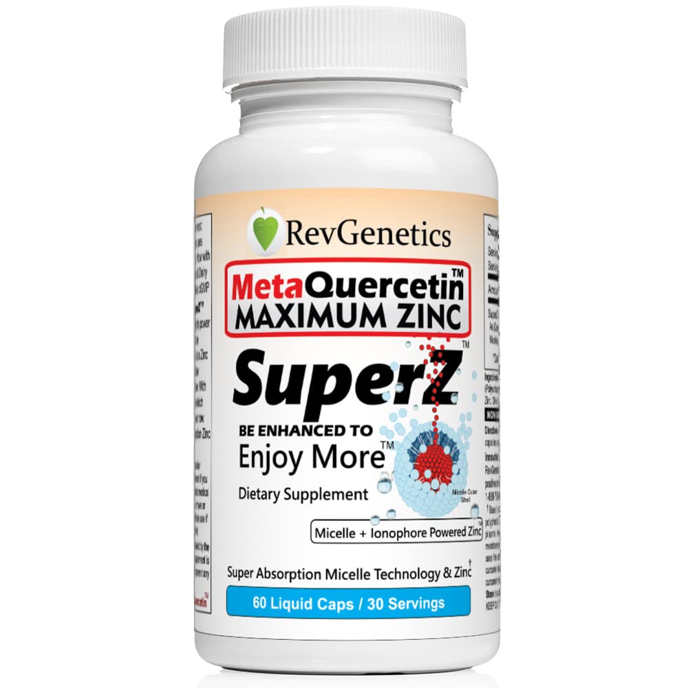 REVGENETICS MetaQuercetin SuperZ: Micelle + Ionophore Powered Zinc Capsule, 60 Count