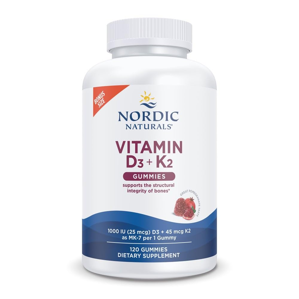 Nordic Naturals Vitamin D3 + K2 Gummies 120 Count