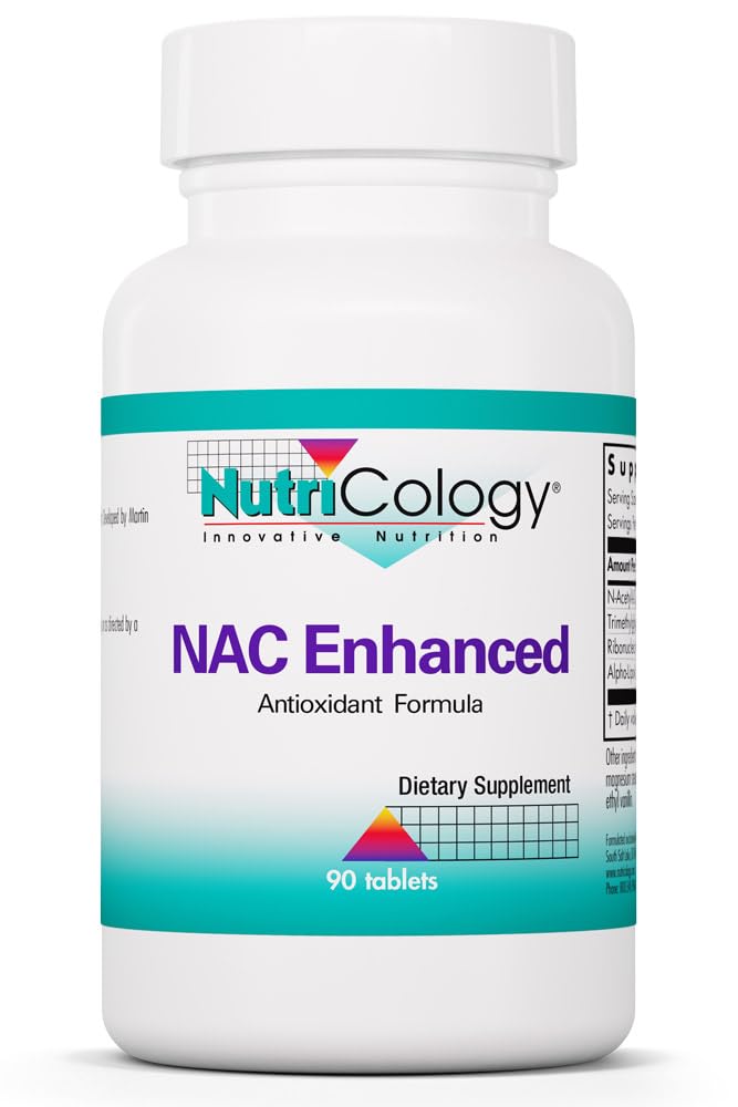 Allergy Research Group NutriCology NAC Enhanced N-Acetyl-L-Cysteine Supplement Glutathione Support & Antioxidant Formula Immune Support Hypoallergenic 90 Tablets