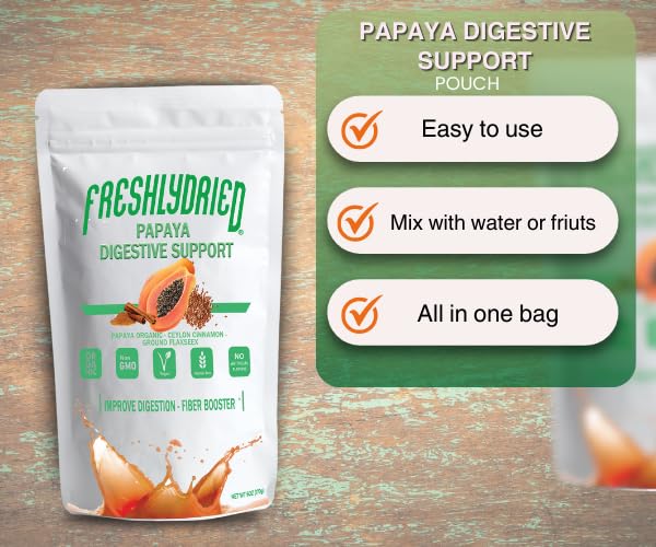 Freshlydried Papaya Digestive Supplement Powder, 6 Ounce