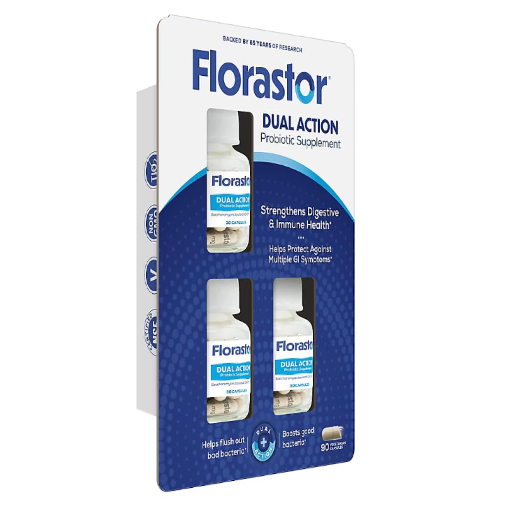 Biocodex Florastor Dual Action Probiotic Capsule 90 Count
