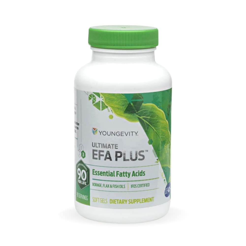 Youngevity Ultimate EFA Plus Essential Fatty Acids Capsules, 90 Count