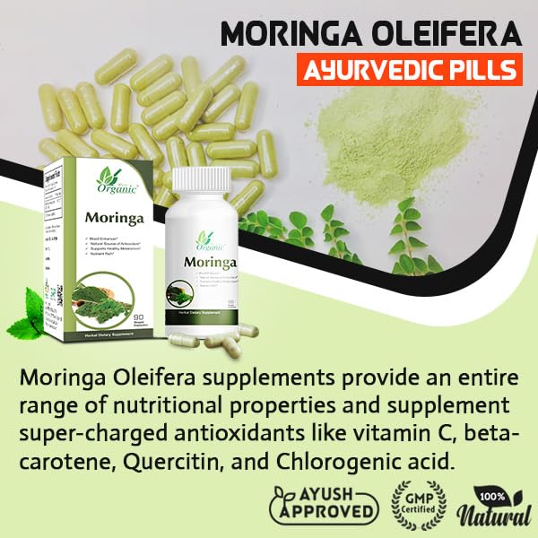 Generic Moringa Oleifera Leaf Extract 960mg Capsules, 180 Capsules