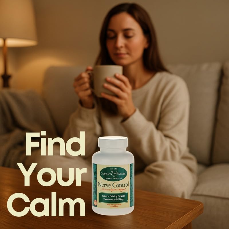 Common Sense Herbal Products Nerve Control: Central Nervous System Support Tablet, 1 Count