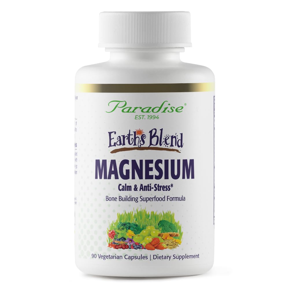 Paradise Herbs Earth's Blend Magnesium Supplement, 90 Vegetarian Capsules