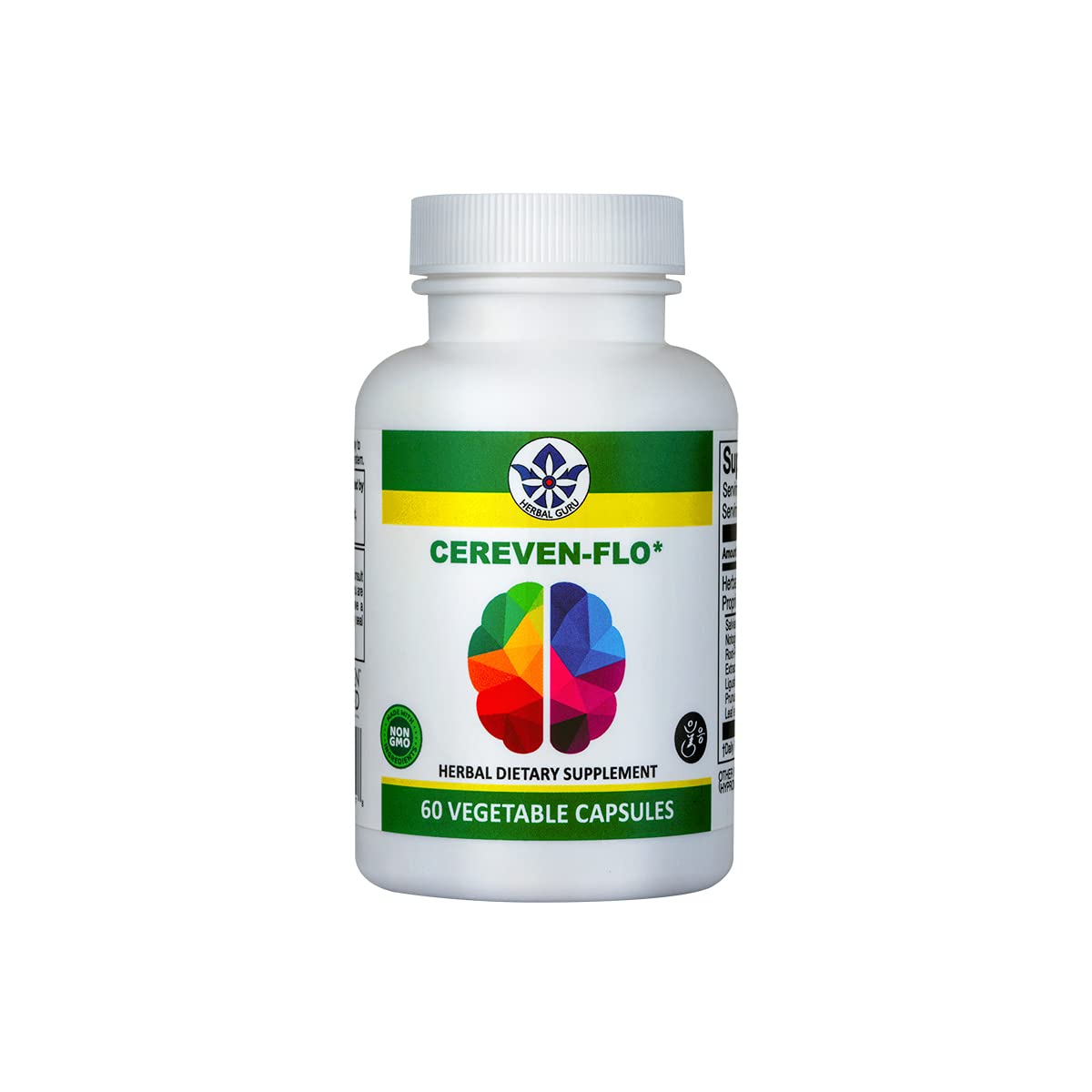 Herb Guru CEREVEN-FLO Brain Health & Blood Circulation Supplement Capsule 1 Count